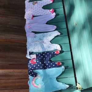 Bundle of 5 Newborn Zippered Footed Pajamas